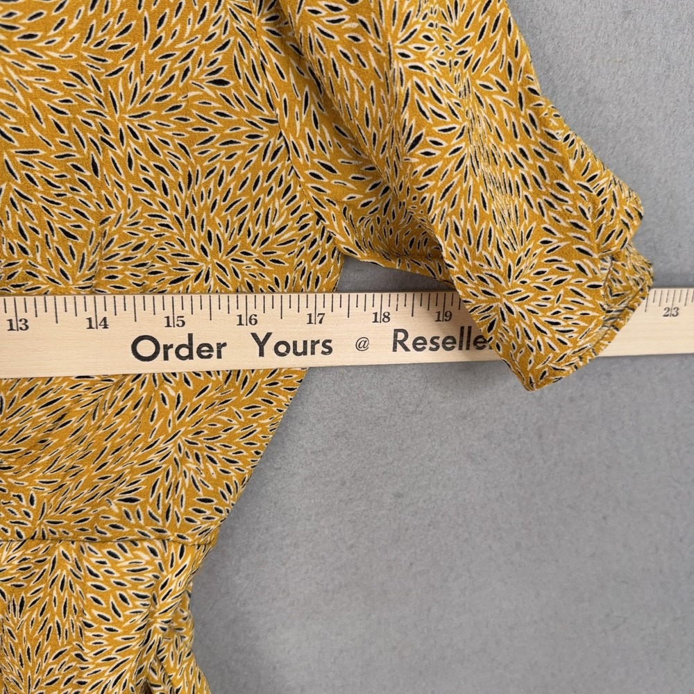 Ba&sh Dress Womens Small Yellow Floral Wrap Ruffle Belina Curry Mini Summer - Picture 10 of 12